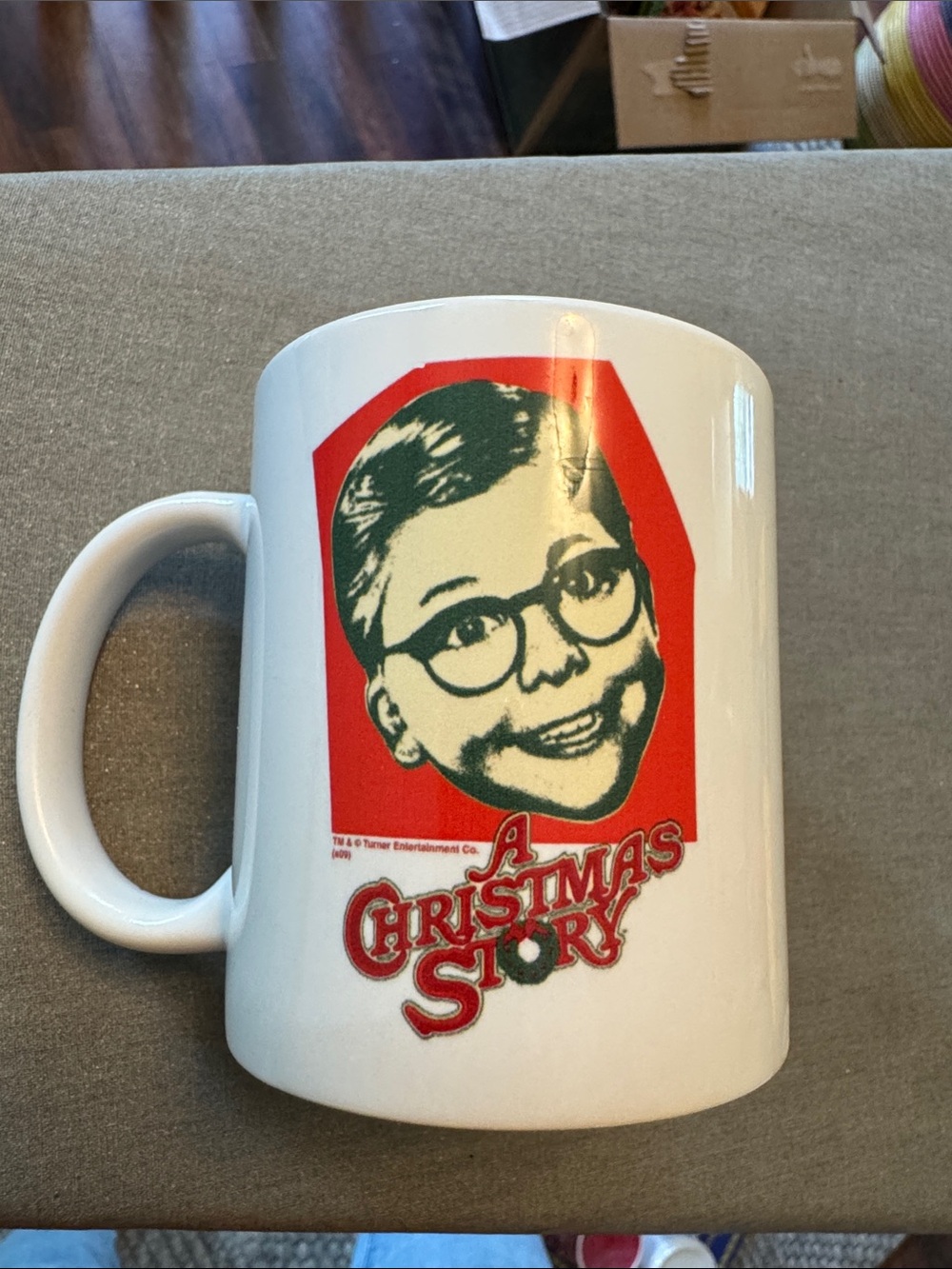 A Christmas Story White Ceramic Mug with Retro Red Graphic
